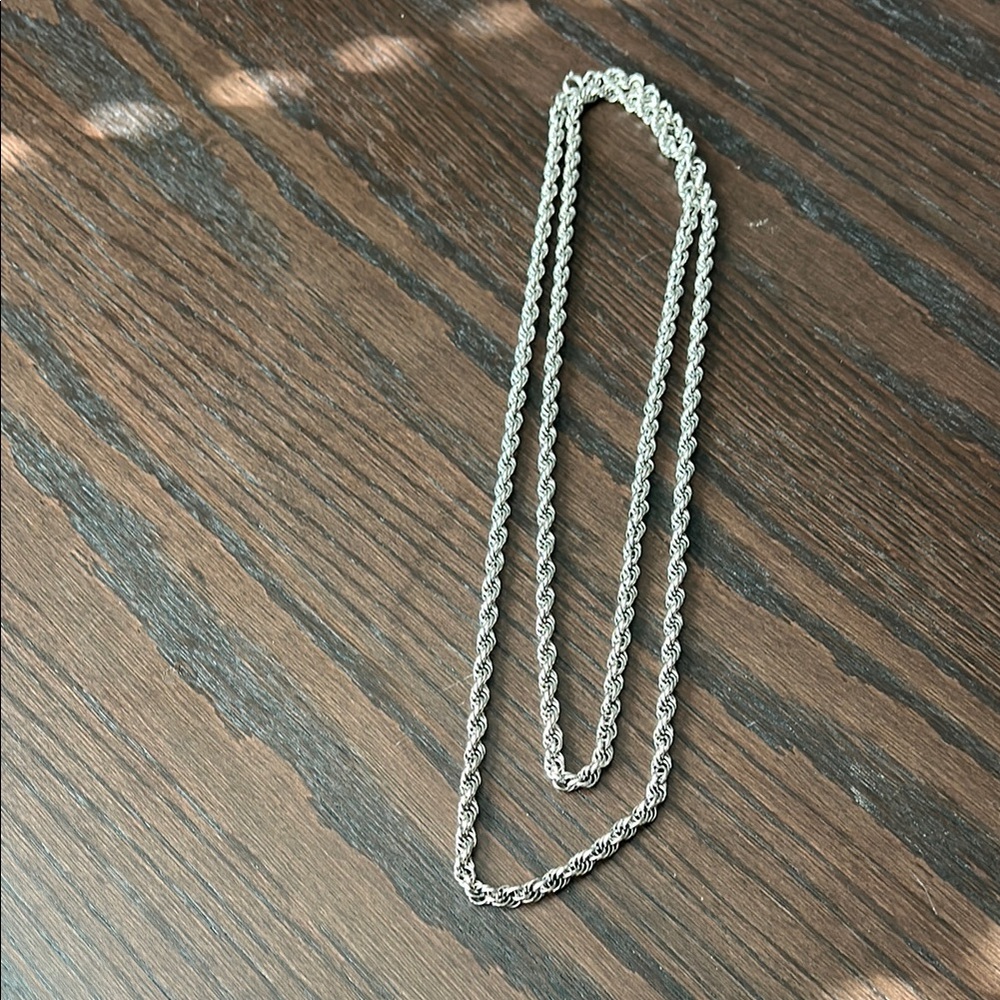 Silver Rope Chain Necklace